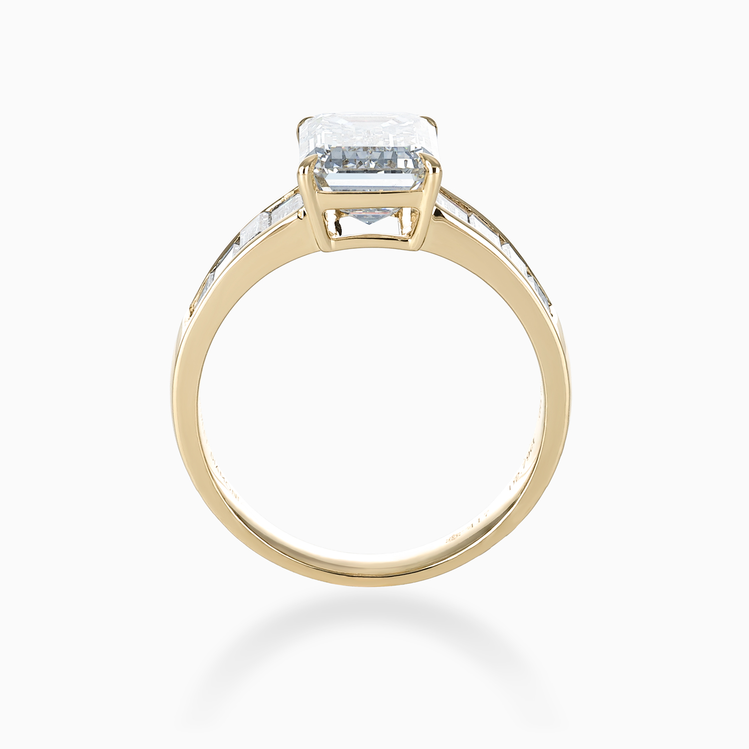 Emerald-Cut Diamond Engagement Ring with Channel-Set Accents, Lab-Grown
