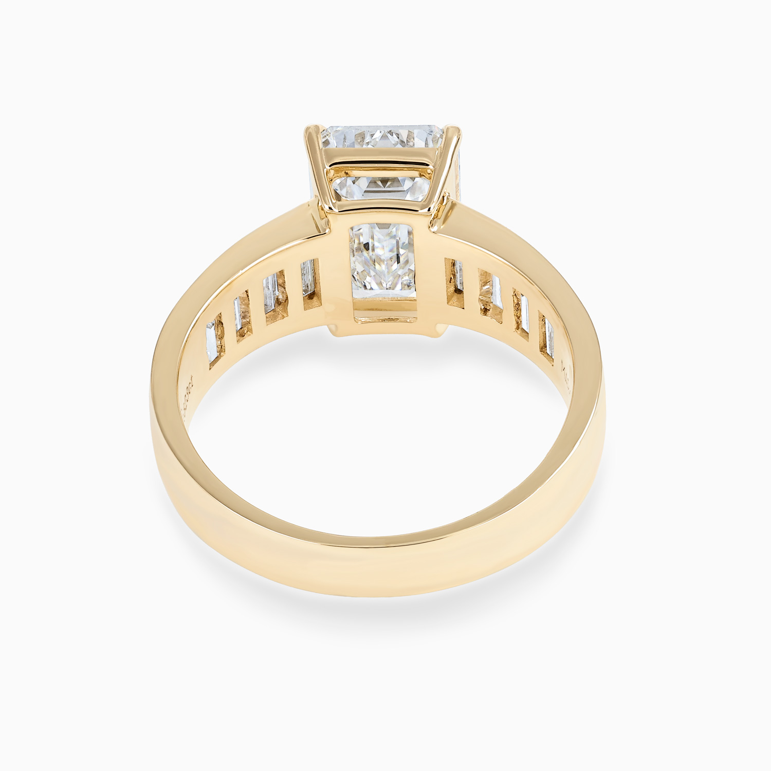 Emerald-Cut Diamond Engagement Ring with Channel-Set Accents, Lab-Grown