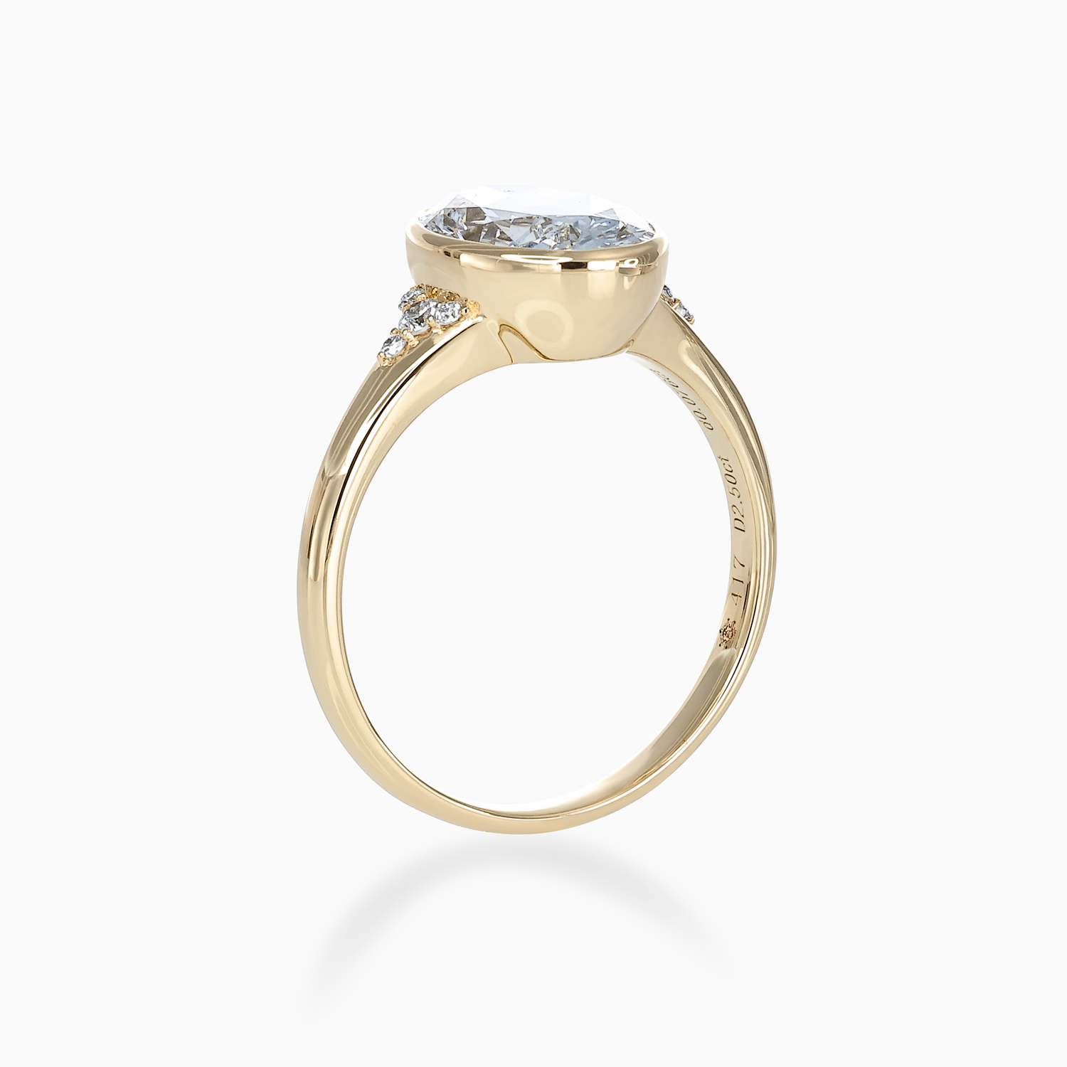 Modern Bezel-Set Oval Diamond Engagement Ring, Lab-Grown