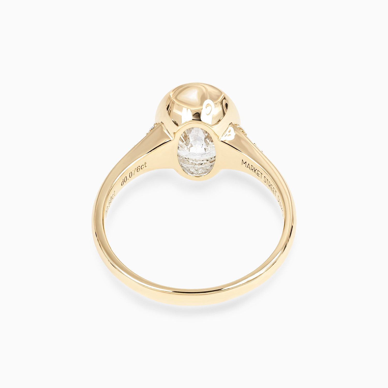 Modern Bezel-Set Oval Diamond Engagement Ring, Lab-Grown