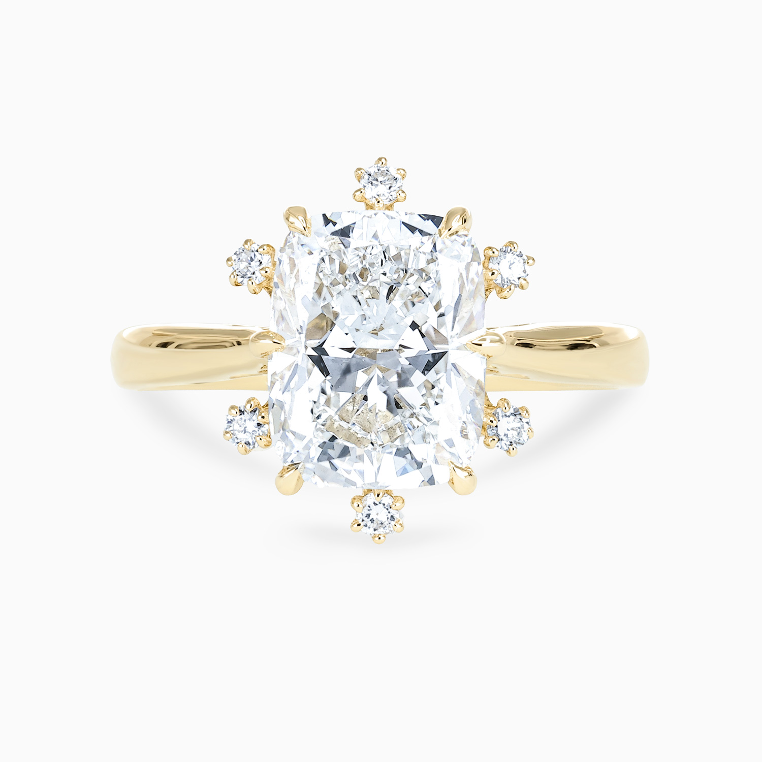 Elongated Cushion-Cut Diamond Constellation Engagement Ring, Lab-Grown