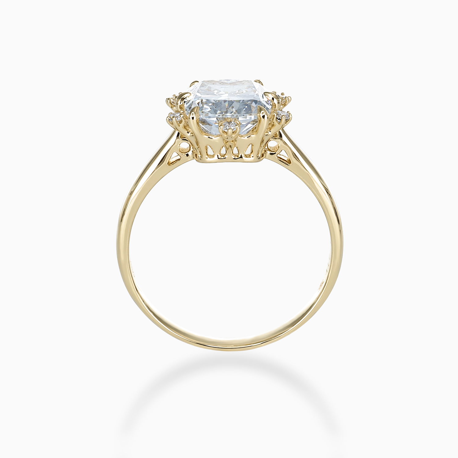 Elongated Cushion-Cut Diamond Constellation Engagement Ring, Lab-Grown