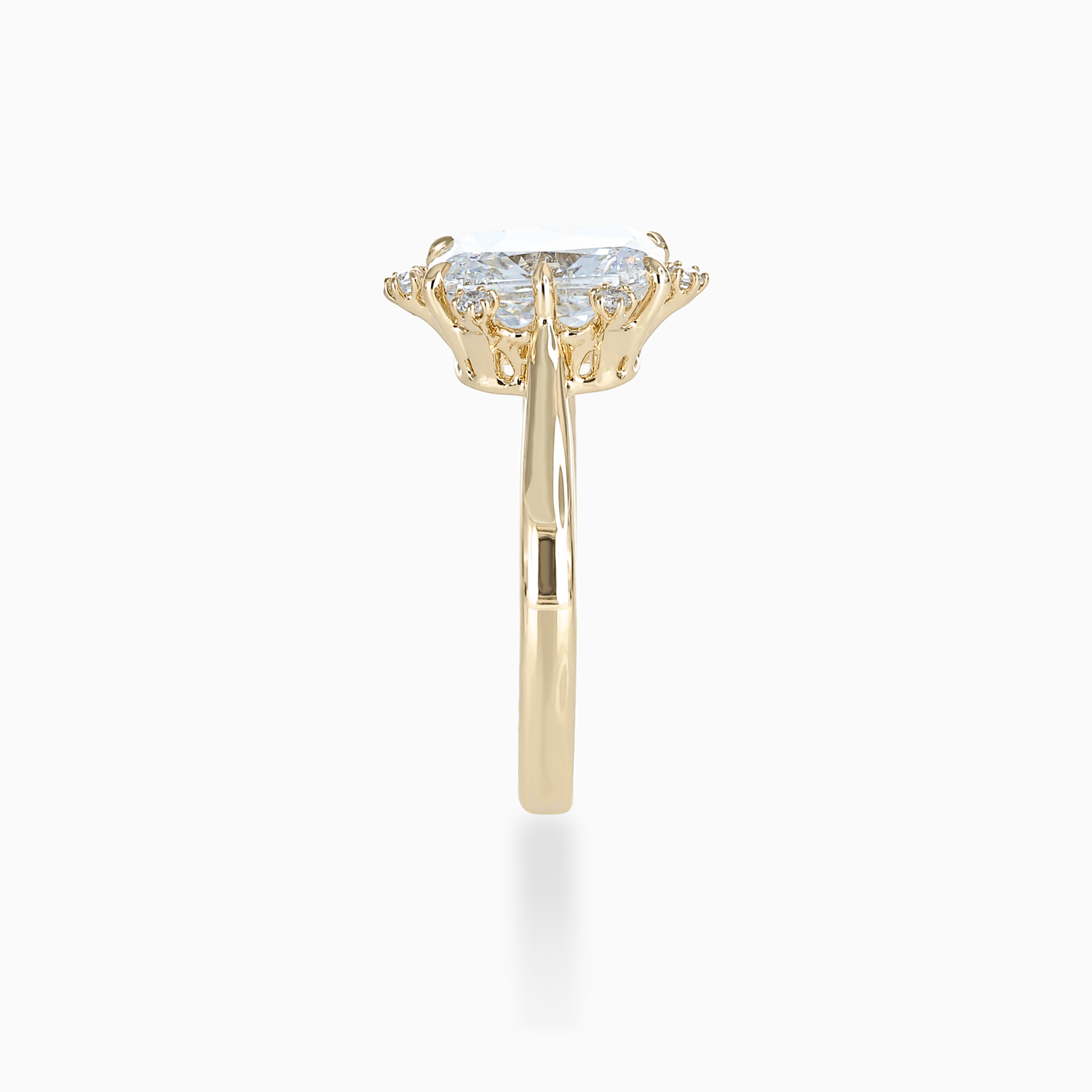 Elongated Cushion-Cut Diamond Constellation Engagement Ring, Lab-Grown