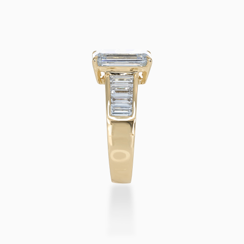 Emerald-Cut Diamond Engagement Ring with Channel-Set Accents, Lab-Grown