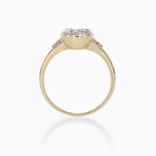 Modern Bezel-Set Oval Diamond Engagement Ring, Lab-Grown