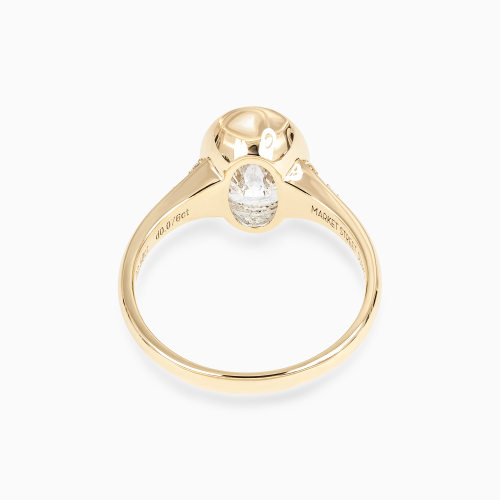 Modern Bezel-Set Oval Diamond Engagement Ring, Lab-Grown