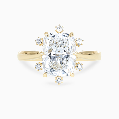 Elongated Cushion-Cut Diamond Constellation Engagement Ring, Lab-Grown