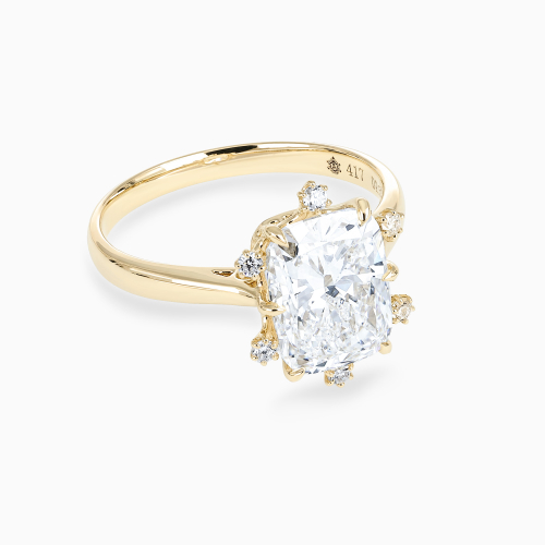 Elongated Cushion-Cut Diamond Constellation Engagement Ring, Lab-Grown