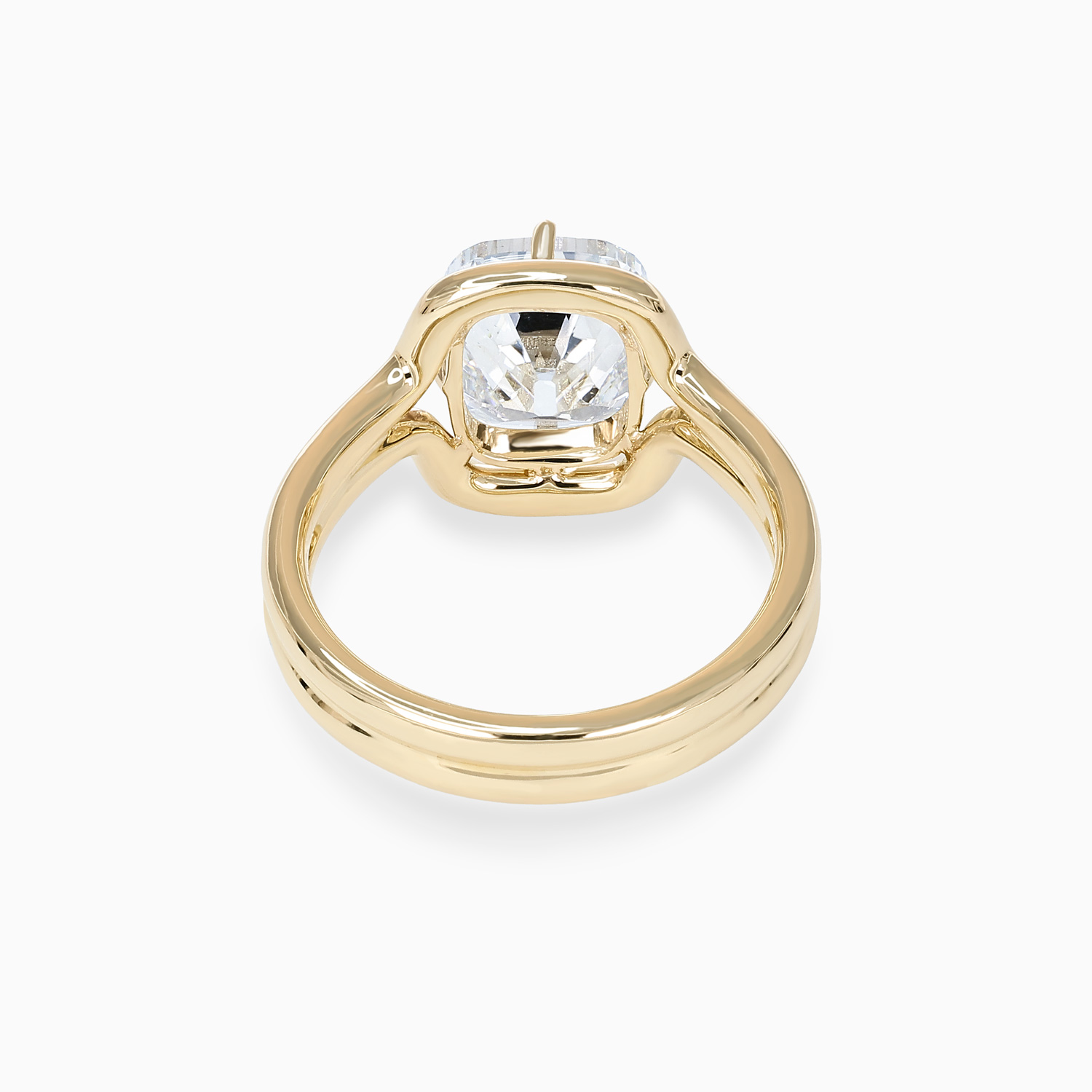 Old Mine-Cut Diamond Sculptural Solitaire Engagement Ring