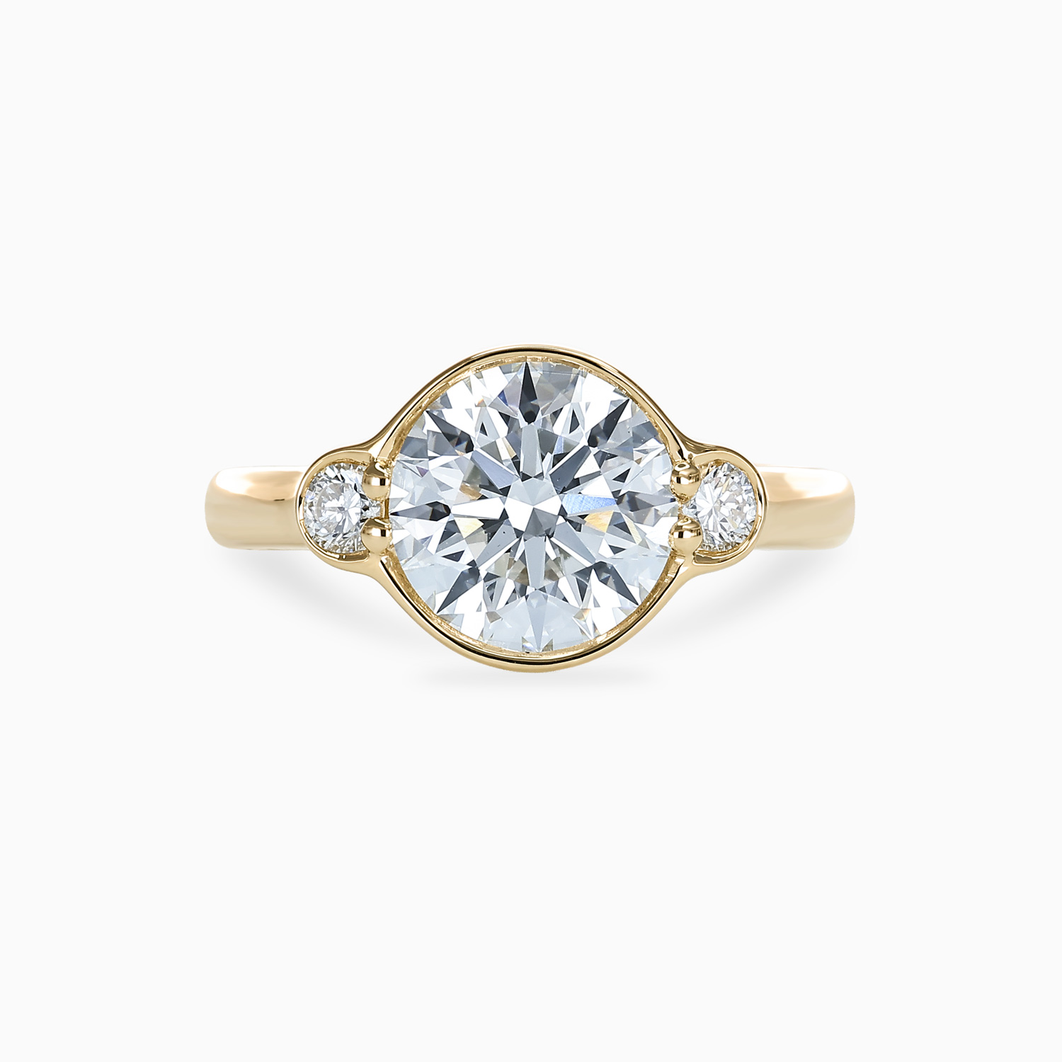 Integrated Side-Stone Round Diamond Engagement Ring