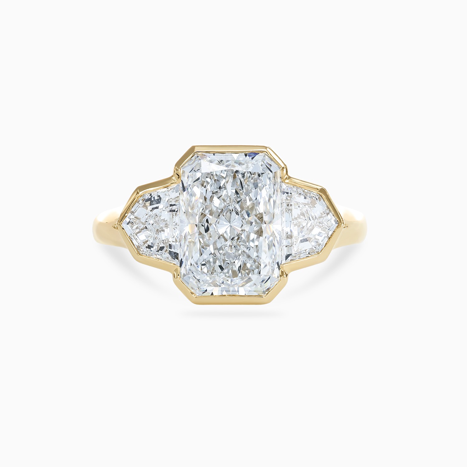 Cadillac and Radiant-Cut Diamond Unified Bezel Engagement Ring