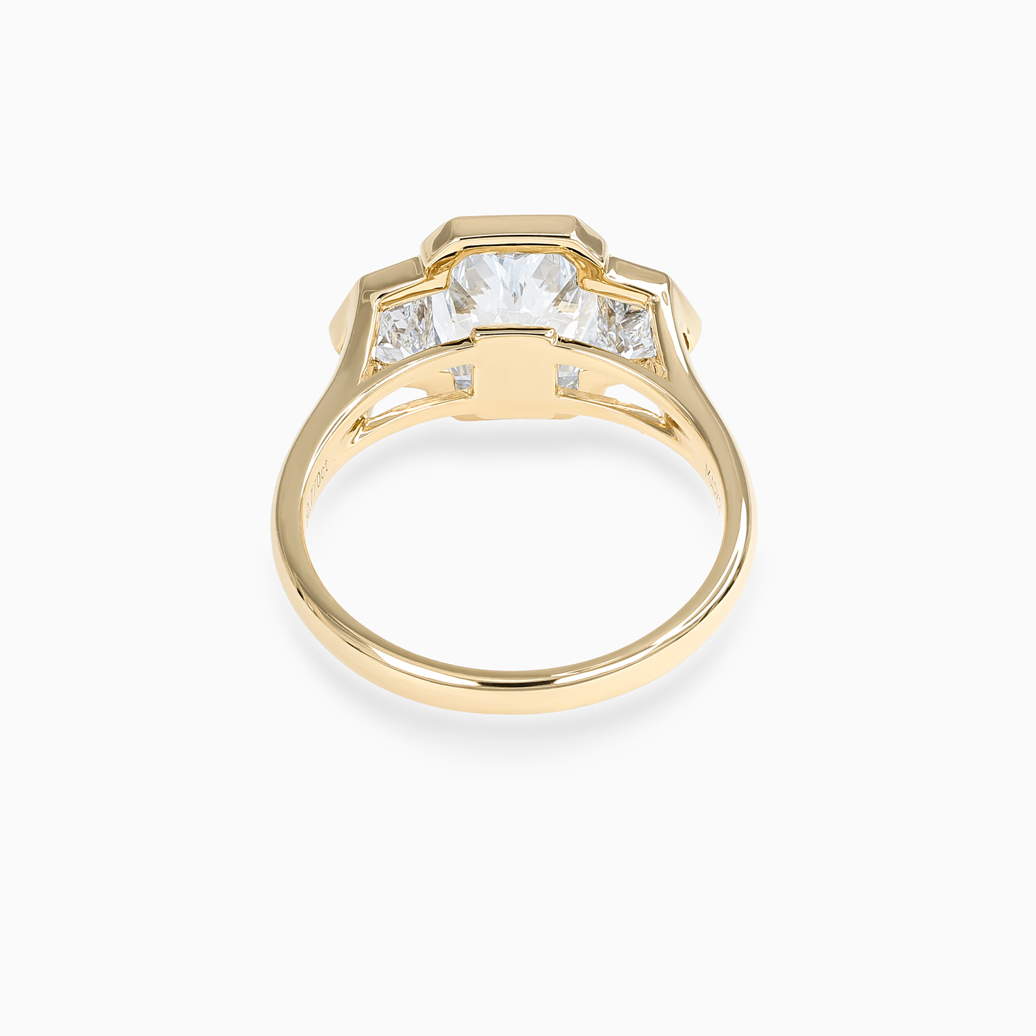 Cadillac and Radiant-Cut Diamond Unified Bezel Engagement Ring