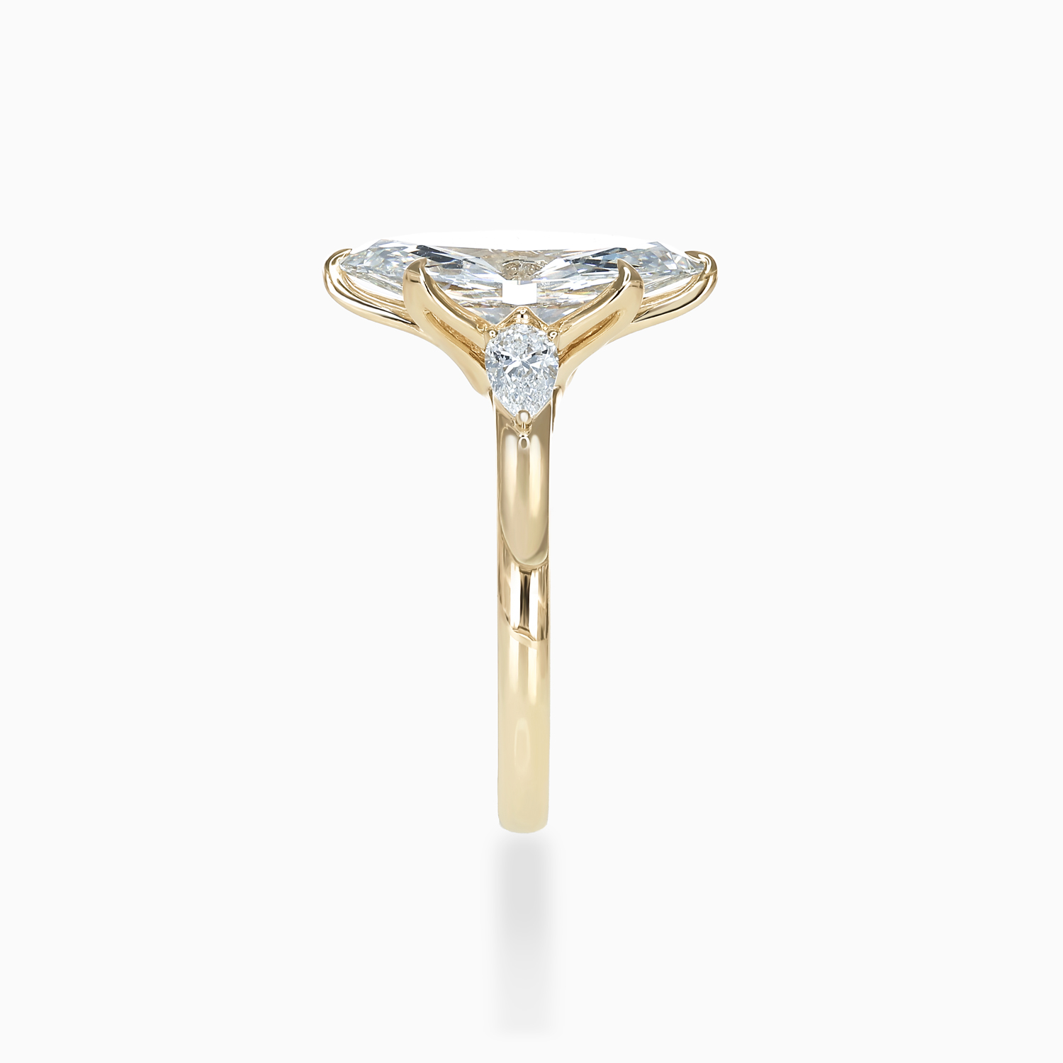 Marquise and Pear Diamond Trilogy Ring, Lab-Grown