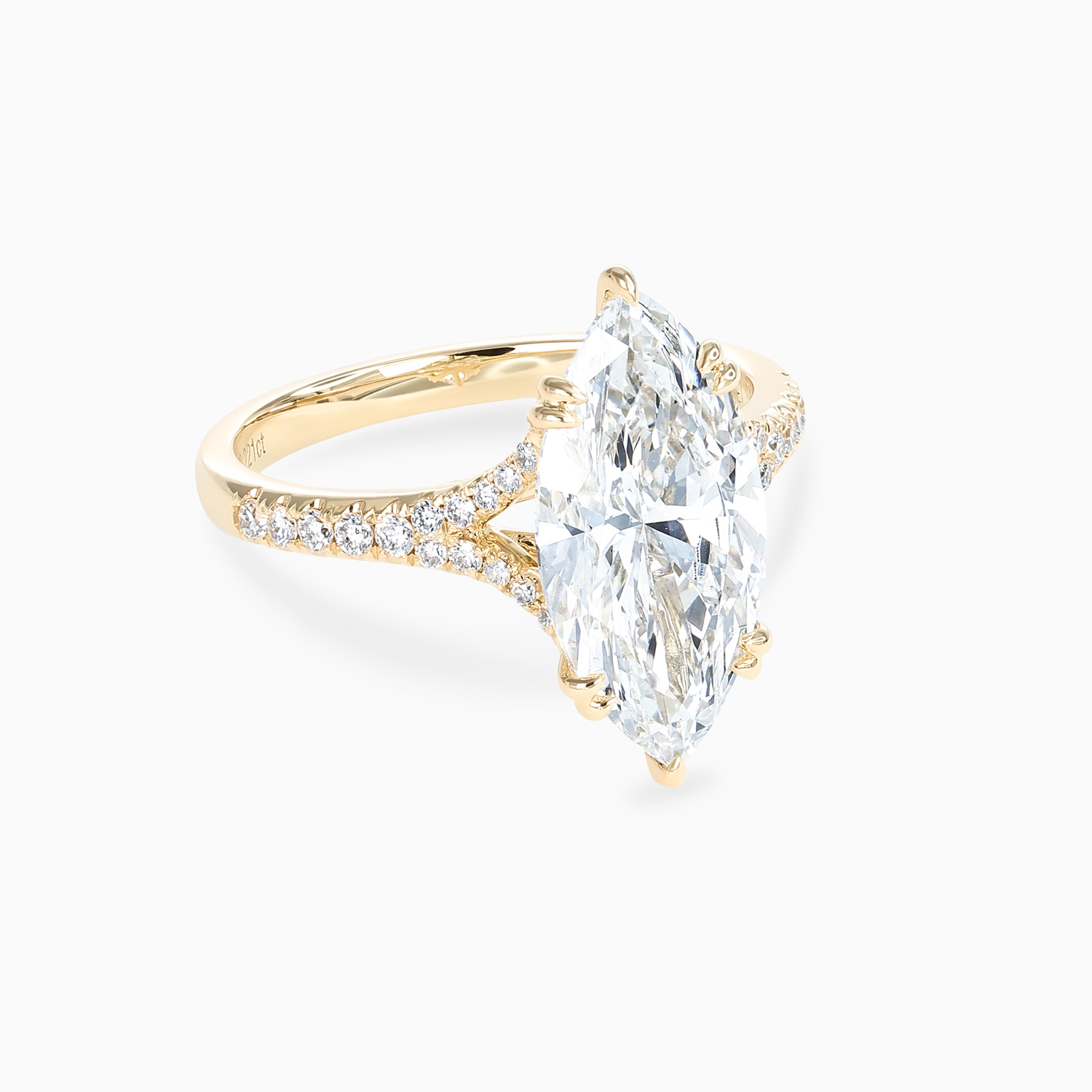 Accented Marquise-Cut Diamond Engagement Ring, Lab-Grown