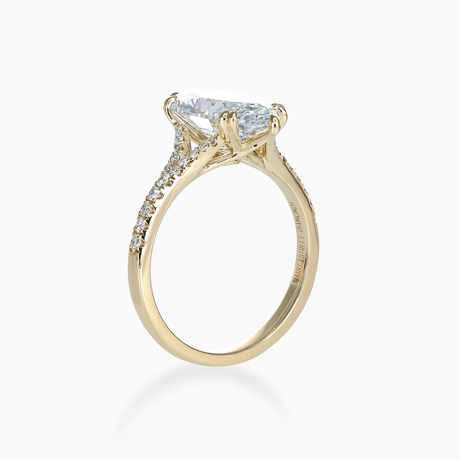 Accented Marquise-Cut Diamond Engagement Ring, Lab-Grown