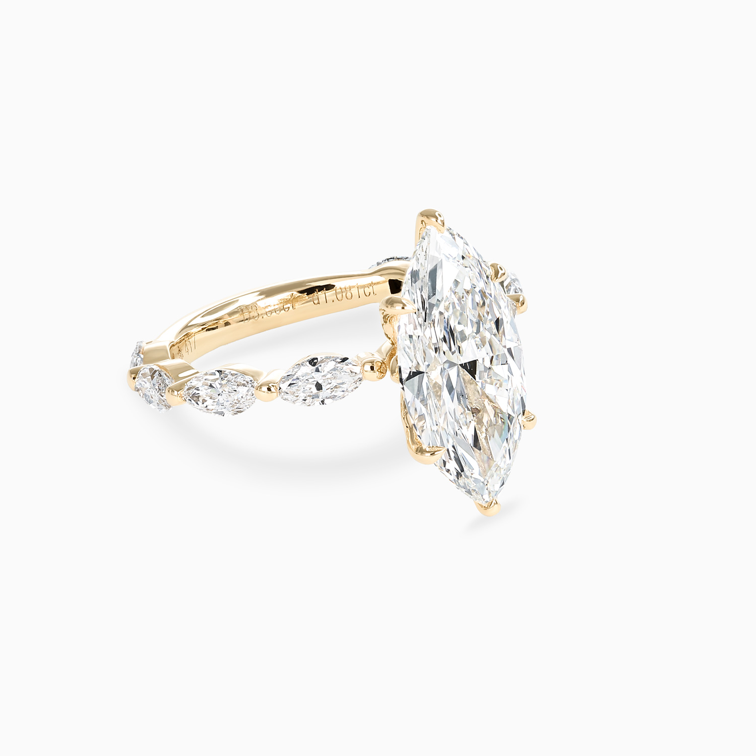 Marquise Diamond Accented Hidden Halo Ring, Lab-Grown