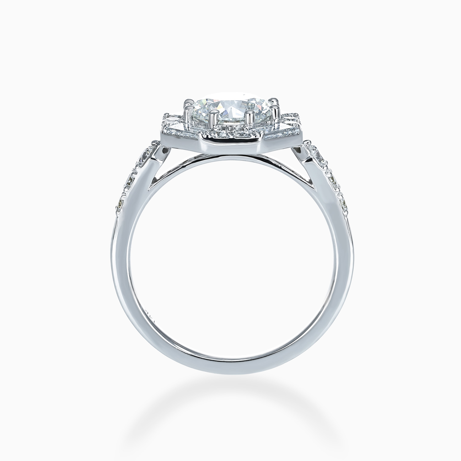 Art Deco–Inspired Octagonal Halo Diamond Ring, Lab-Grown