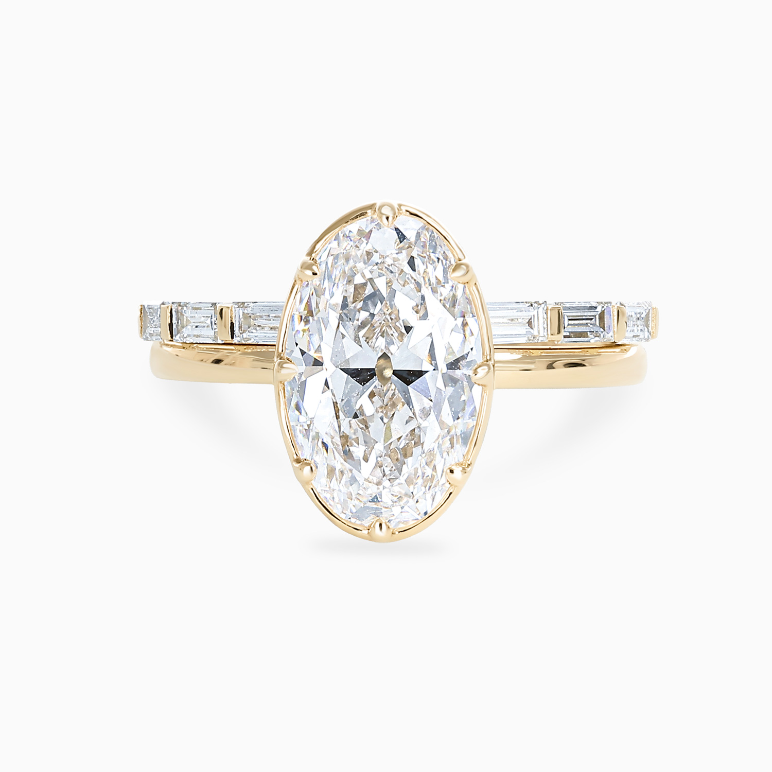 Oval Diamond Solitaire Bridal Ring Set, Lab-Grown