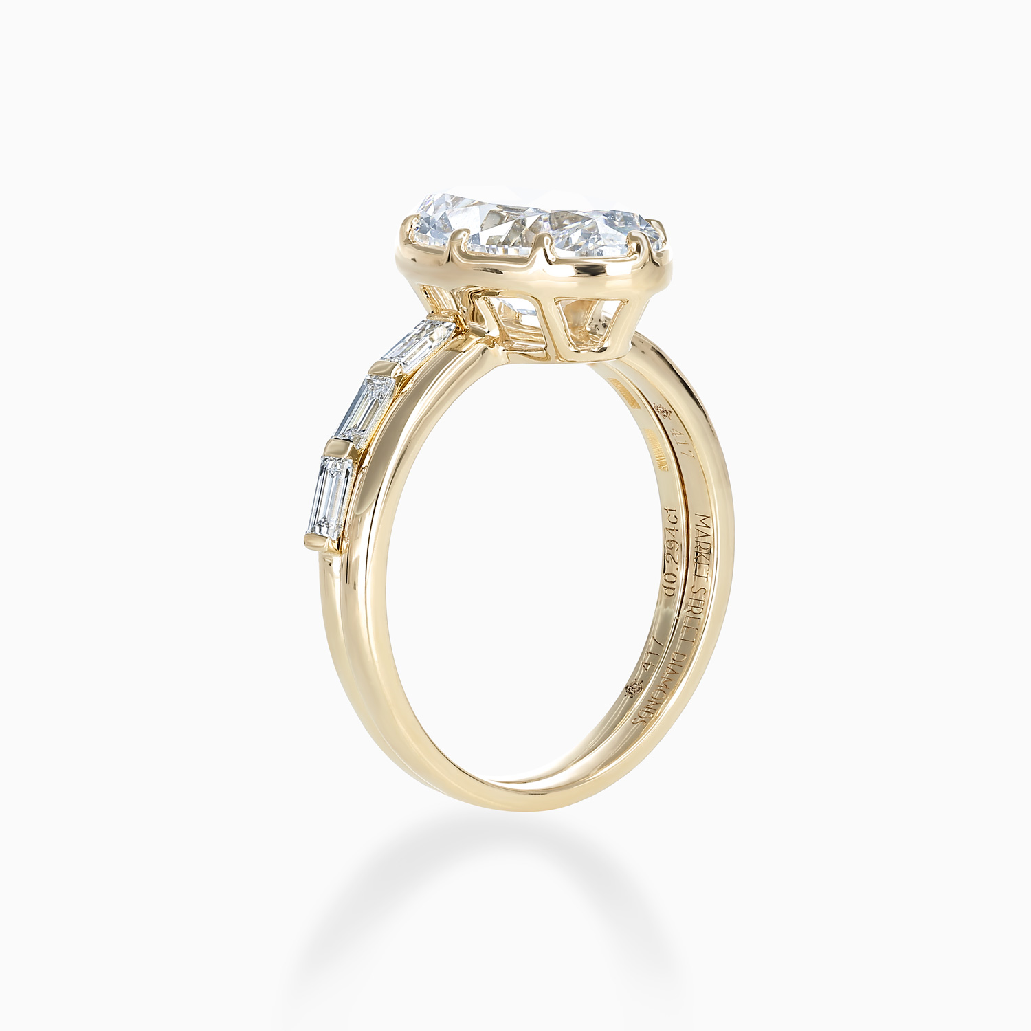 Oval Diamond Solitaire Bridal Ring Set, Lab-Grown