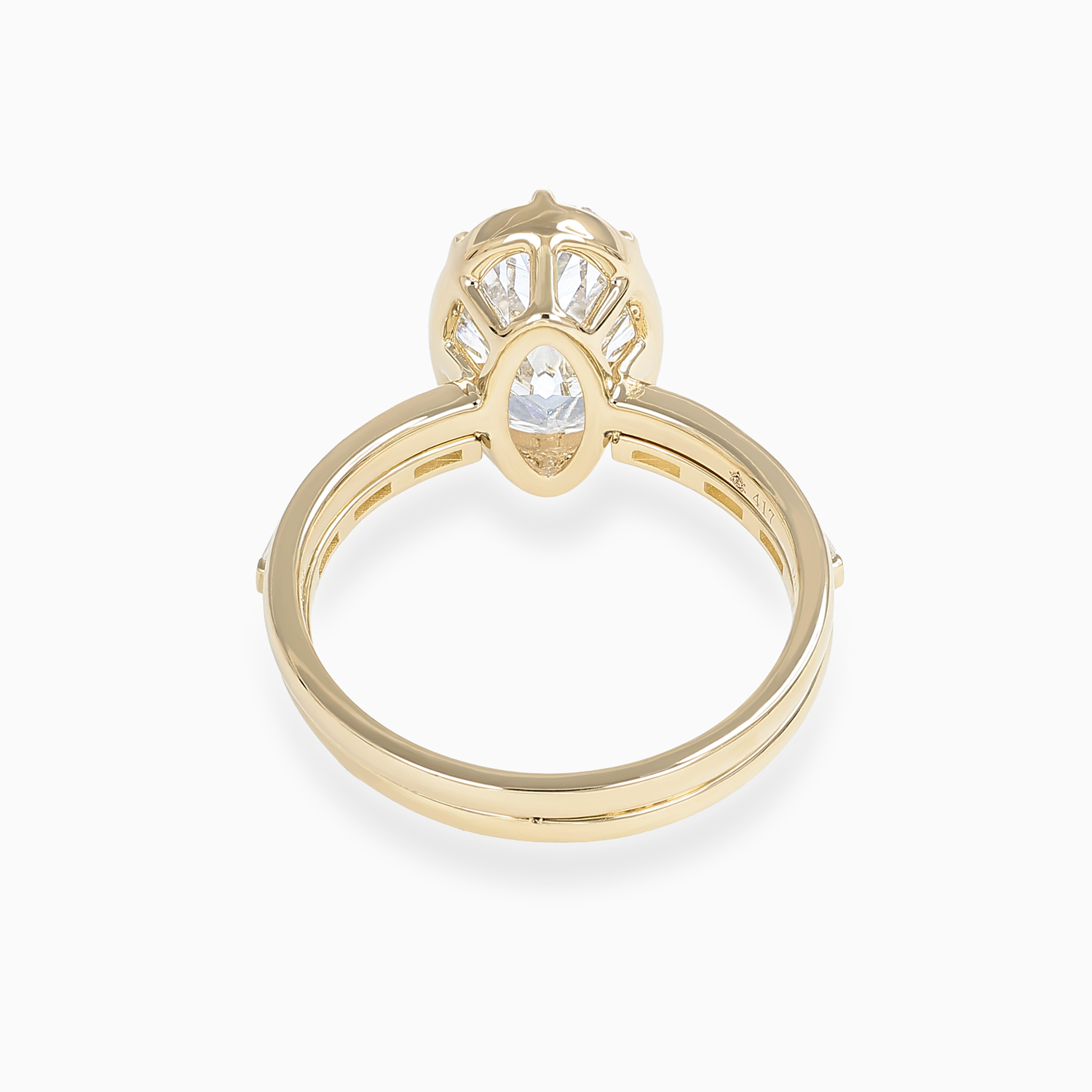 Oval Diamond Solitaire Bridal Ring Set, Lab-Grown
