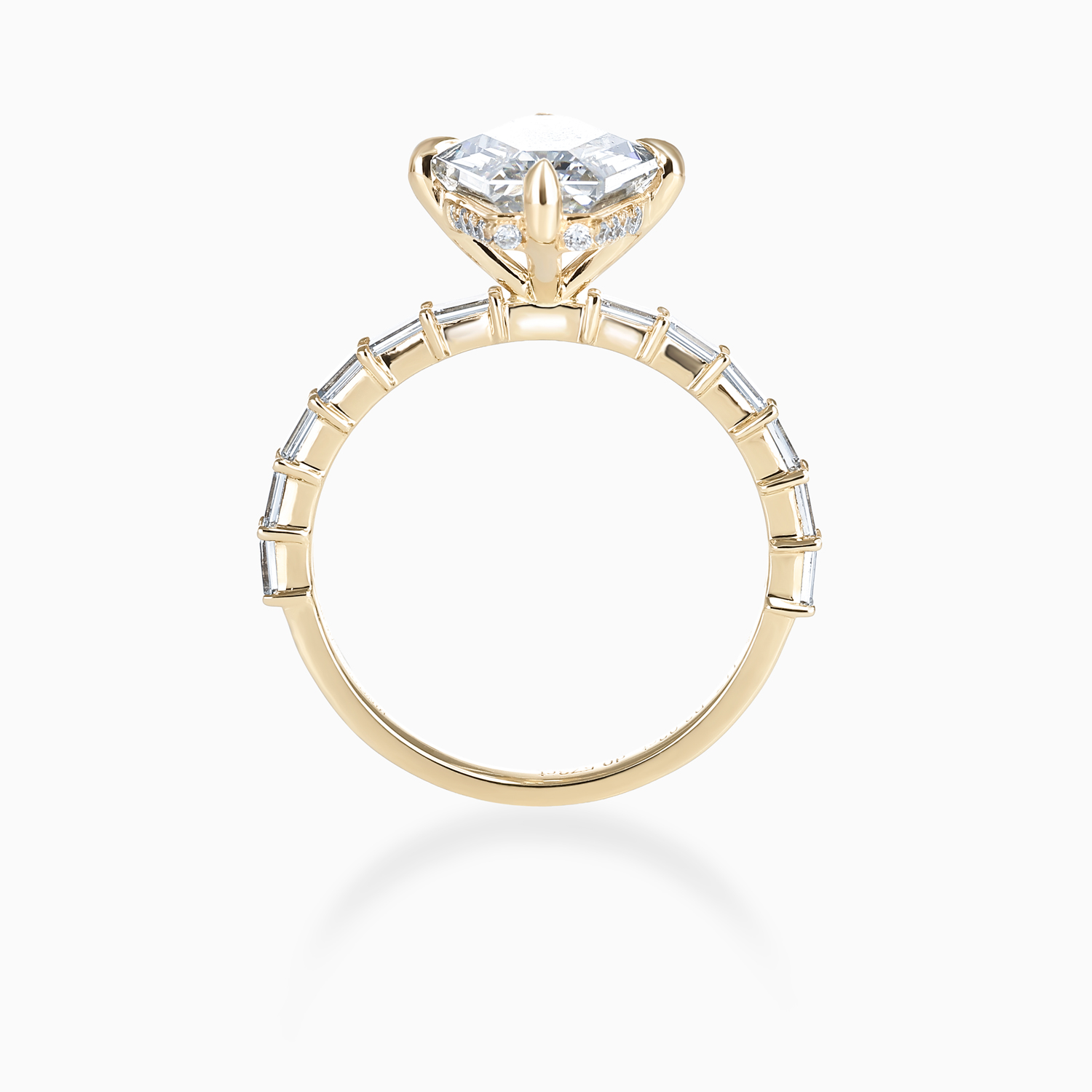 Accented Elongated Hexagon Diamond Ring, Lab-Grown