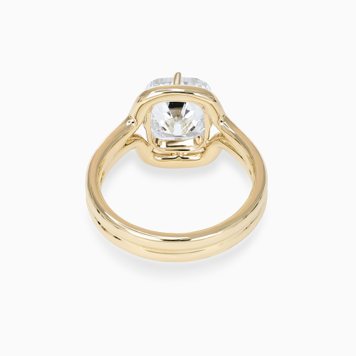 Old Mine-Cut Diamond Sculptural Solitaire Engagement Ring
