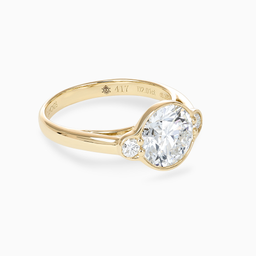 Integrated Side-Stone Round Diamond Engagement Ring