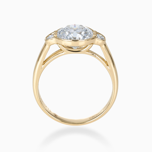 Integrated Side-Stone Round Diamond Engagement Ring