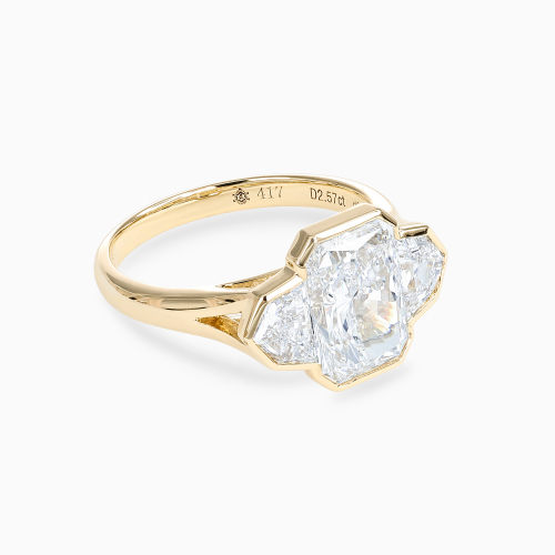 Cadillac and Radiant-Cut Diamond Unified Bezel Engagement Ring