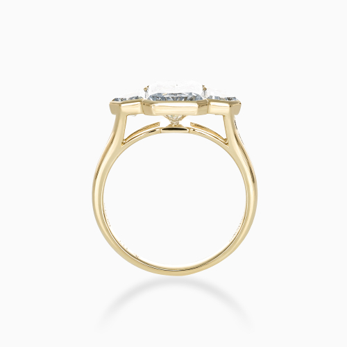Cadillac and Radiant-Cut Diamond Unified Bezel Engagement Ring