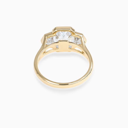 Cadillac and Radiant-Cut Diamond Unified Bezel Engagement Ring