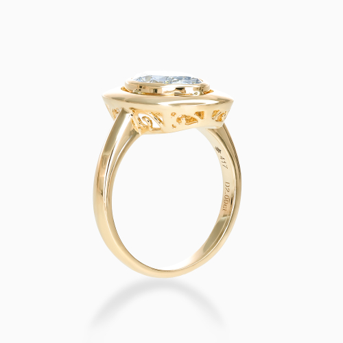 Oval Diamond Double-Frame Bezel Solitaire Engagement Ring