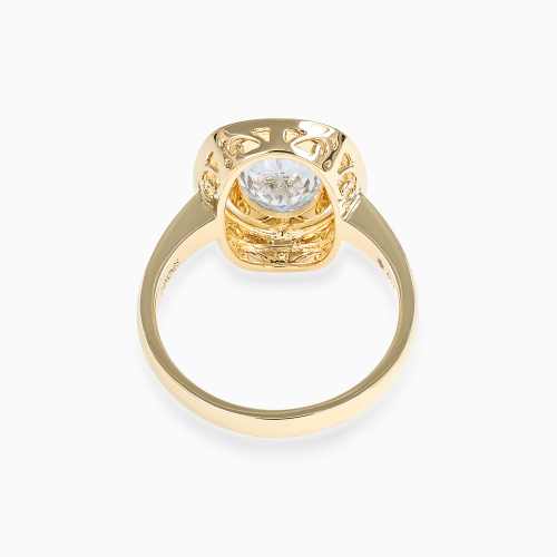 Oval Diamond Double-Frame Bezel Solitaire Engagement Ring
