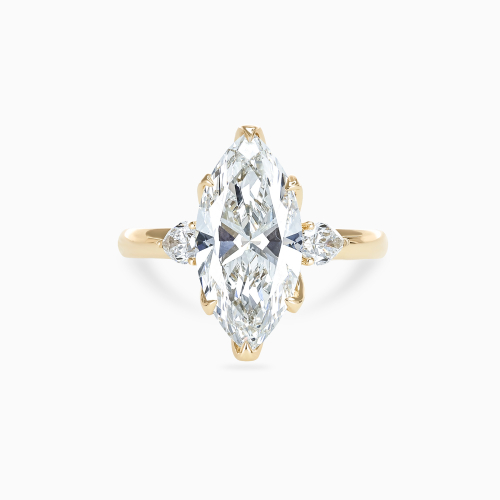 Marquise and Pear Diamond Trilogy Ring, Lab-Grown