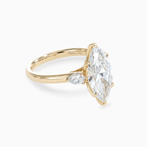 Marquise and Pear Diamond Trilogy Ring, Lab-Grown