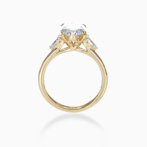 Marquise and Pear Diamond Trilogy Ring, Lab-Grown