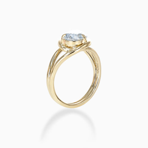 Pear Diamond Split-Shank Bypass Solitaire Ring, Lab-Grown