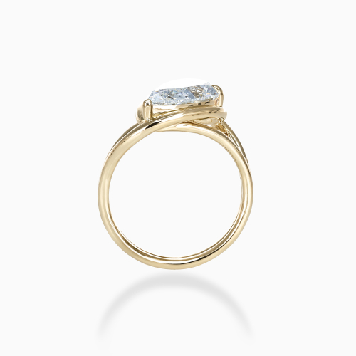 Pear Diamond Split-Shank Bypass Solitaire Ring, Lab-Grown