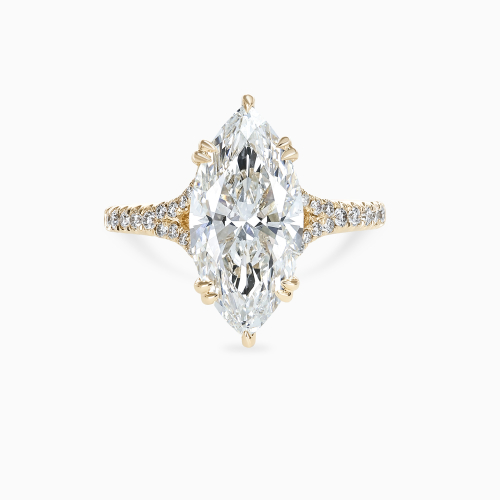 Accented Marquise-Cut Diamond Engagement Ring, Lab-Grown
