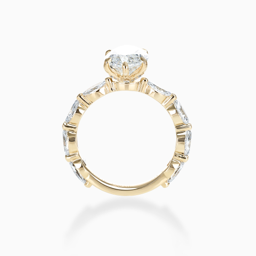 Marquise Diamond Accented Hidden Halo Ring, Lab-Grown
