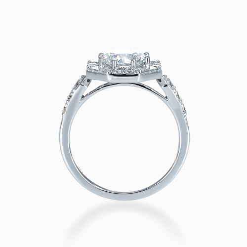 Art Deco–Inspired Octagonal Halo Diamond Ring, Lab-Grown