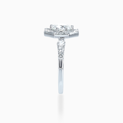 Art Deco–Inspired Octagonal Halo Diamond Ring, Lab-Grown