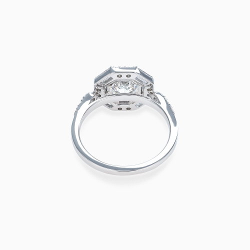 Art Deco–Inspired Octagonal Halo Diamond Ring, Lab-Grown