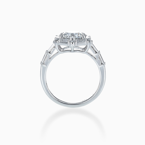 Art Deco–Inspired Hexagonal Halo Diamond Ring, Lab-Grown