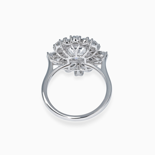 Botanical Halo Emerald-Cut Diamond Ring, Lab-Grown