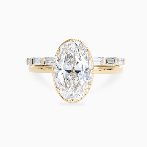 Oval Diamond Solitaire Bridal Ring Set, Lab-Grown