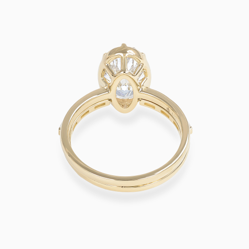 Oval Diamond Solitaire Bridal Ring Set, Lab-Grown
