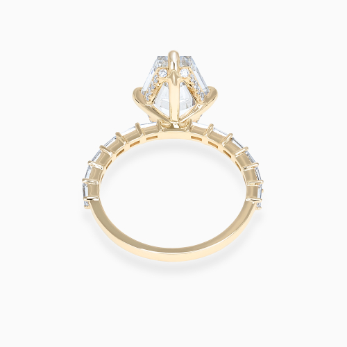 Accented Elongated Hexagon Diamond Ring, Lab-Grown