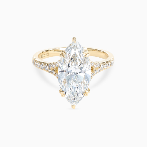 Accented Marquise-Cut Diamond Engagement Ring, Lab-Grown