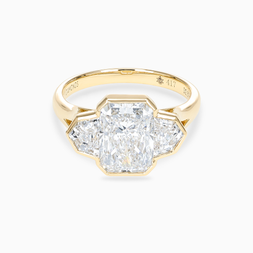 Cadillac and Radiant-Cut Diamond Unified Bezel Engagement Ring